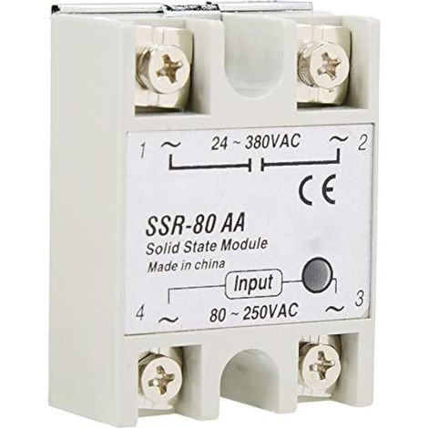 Relais statique, relais statique monophasé 80-250 V CA 80 A SSR-80AA (1/5)