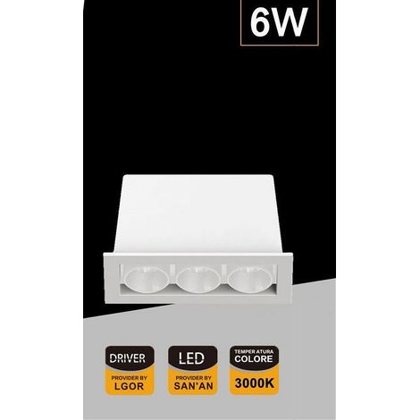 Trade Shop - LIGHT 6WATT LIGHT 3000K 6000K 4000K MODERN XTD-3-B LED RECHTWERTIG - (1/4)