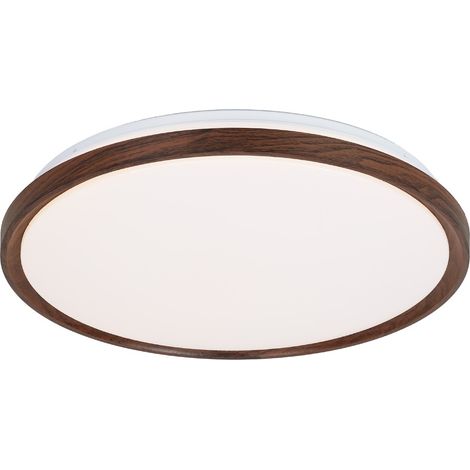 Plafonnier LED 40W, acrylique et bois noyer Ø480mm (1/5)