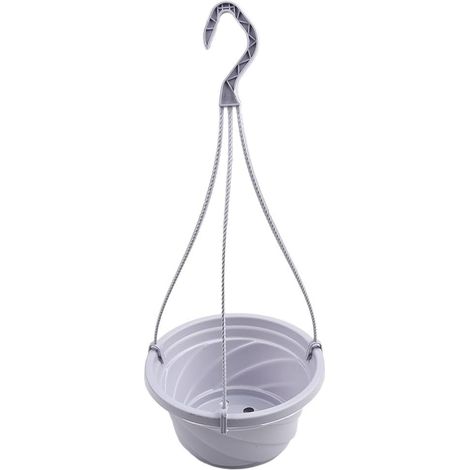 Paniers suspendus en plastique blanc avec crochets amovibles, jardinières