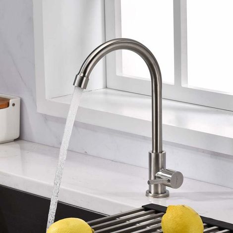 Robinet de Cuisine,avec Rotatif à 360° Mitigeur Cuisine et Chaude et Froide Réglable Robinet,Convient pour Evier Cuisine avez 2 x Tuyaux flexibles de 60 cm (1/5)