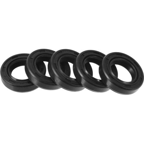 Joint D'Huile Tc Double Lèvre Noir 5 Pièces Nbr Caoutchouc Noir, Caoutchouc Nbr, Pour Auto, Moto, Moteur, Arbre À Cames, Différentiel, Amortisseur, Essieu, Roue (1/5)