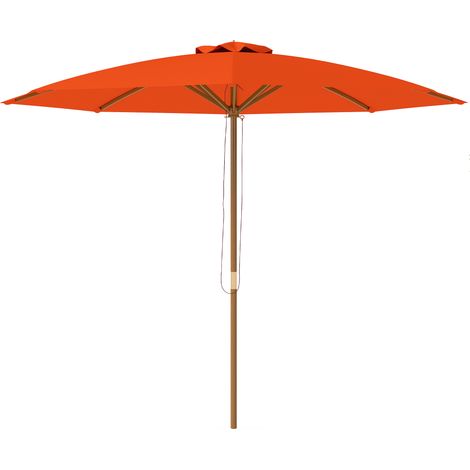3m Wood Pole Parasol Umbrella - Orange (1/5)