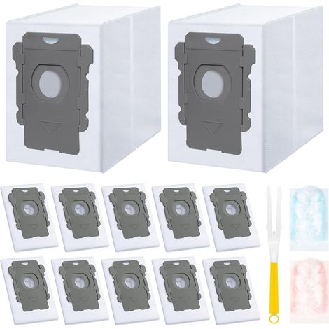Lot de 12 Sacs d'aspirateur pour iRobot Roomba i7 i7+ i7 Plus S9 S9+ i8+ i3+ i4+ i6+ j7 j7+ Clean Base -Pièces de rechange pour Roomba série i/s/j