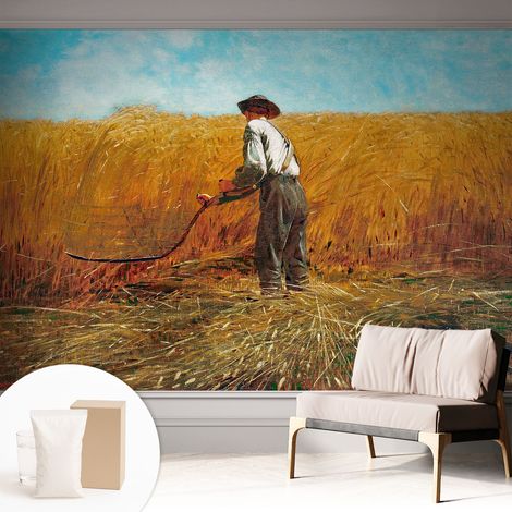 Tapete Dekorative Vliestapete mit Klebe für Wand - Mustertapete - moderne Einrichtung - für Büro Ernte in der Sonne 312x219 cm (1/5)