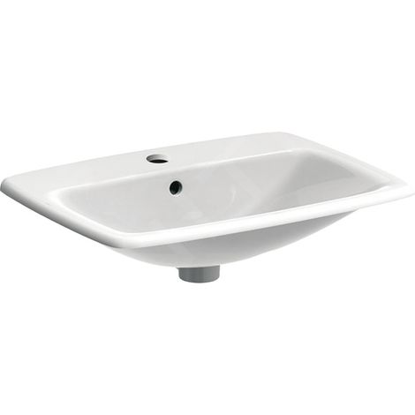 Geberit Selnova Square - Lavabo 600x450 mm, avec un trou de robinetterie, avec trop-plein, blanc 500.307.01.1 (1/4)