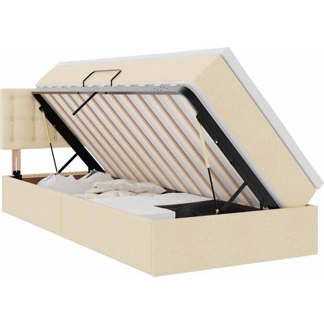 Maison Exclusive - Aufbewahrungsbett mit Matratze Creme 90 x 200