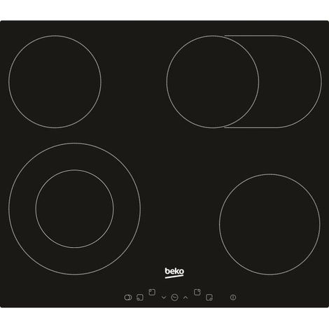 60 cm cerankochfeld mit 4 kochzonen, 6900 w, schwarz - Beko - HIC64403T