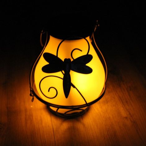 Lampes suspendues à flamme scintillante alimentées à l'énergie solaire, lanternes solaires en métal, lanternes suspendues pour espaces extérieurs, éclairage décoratif - AquaForge (1/5)