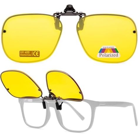Lunettes De Conduite Nocturne - Verres Polarises UV400 Anti-Eblouissement - Monture Metal - Pour Conduite Nocturne - 1 Paire (1/3)