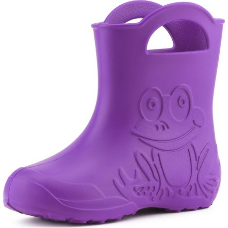 Ladeheid EVA Bottes de Pluie Enfant Bottes en Caoutchouc Légères pour Enfants pour Garçons et Filles LA-CA-01 (Lilla, 28/29 EU)