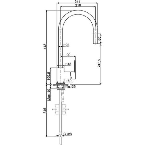 Grifo otro smeg mid2cr monomando cromado giratorio (1/2)