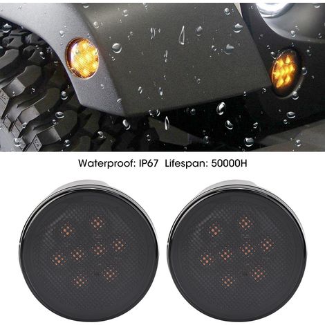 Paire de feux de position latéraux LED pour Jeep Wrangler JK JKU 2007-2018 (1/5)