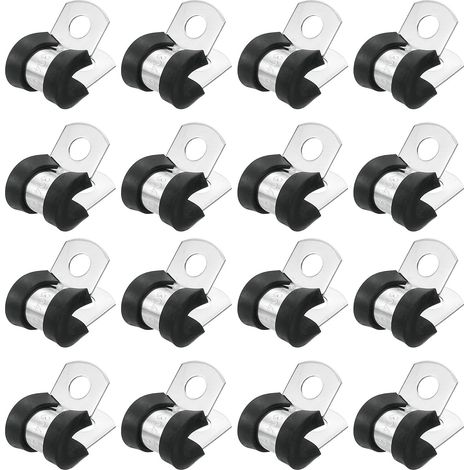 32Pcs 1/4"(6mm) Collier De Câble Collier Isolé En Forme De R (1/5)