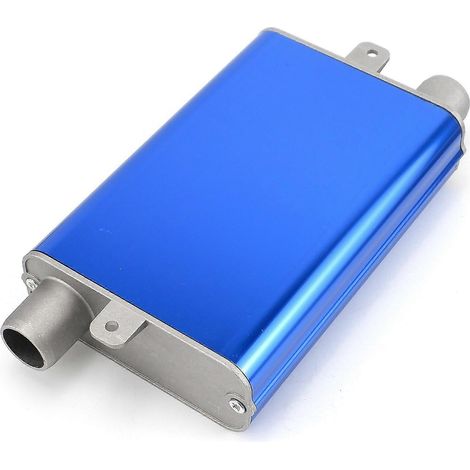 24-mm-Schalldämpfer, S-förmig gebogen, für Diesel-Standheizung, Abgasrohr aus Aluminiumlegierung, klein, mittel, groß, für Pkw, Lkw, Wohnmobil – Groß, Blau
