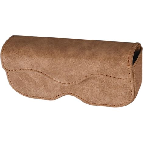 Clip magnetica in pelle per aletta parasole auto, con supporto per occhiali e custodia (marrone) (1/5)