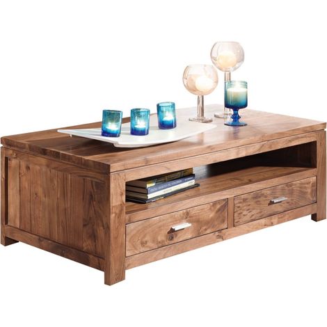 Couchtisch Akazie 110x60x40 golden honey lackiert SHAMAN 74