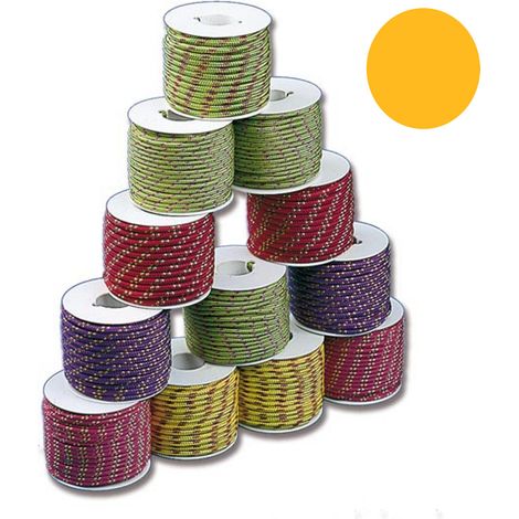 Treccia in poliestere colorato 1 bobinetta trecciata 16 fusi 13 mt gialla nautica