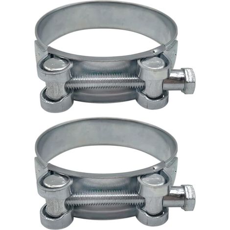 Lot de 2 colliers de serrage renforcés pour tuyau en acier galvanisé 80-85 mm (1/5)