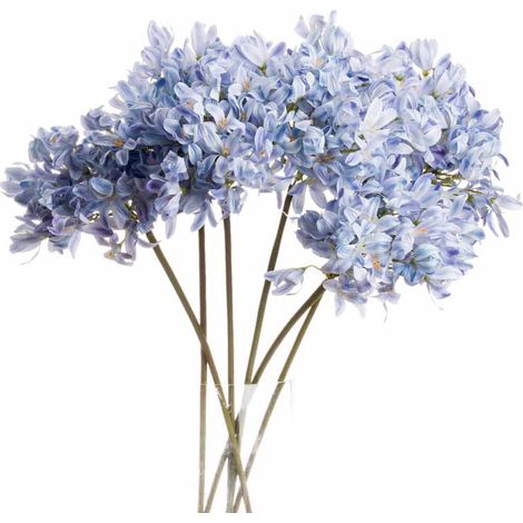 Large Headed Agapanthus - Fabric/Plastic - L24 x W24 x H71 cm - Light Blue