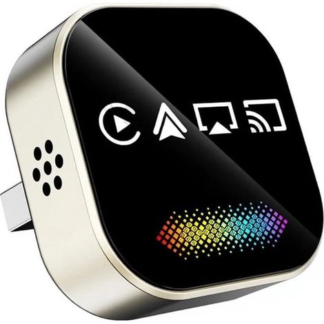 Kabellose CarPlay 4-in-1 KI-Smart-Box, kompatibel mit AirPlay/Mirror Link/Android Auto/CarPlay USB-Dongle-Adapter, intelligentes Fahrzeugsystem A
