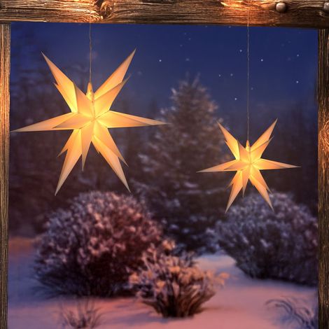 esotec 2er SET Solarstern Ø57cm+Ø35cm Weihnachtsstern Weihnachtsdeko 103428 (1/5)