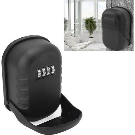 [Caja fuerte para llaves] Caja de seguridad impermeable de pared con cerradura de combinación para llaves de casa (aluminio, negro mate, 5 llaves) (1/5)