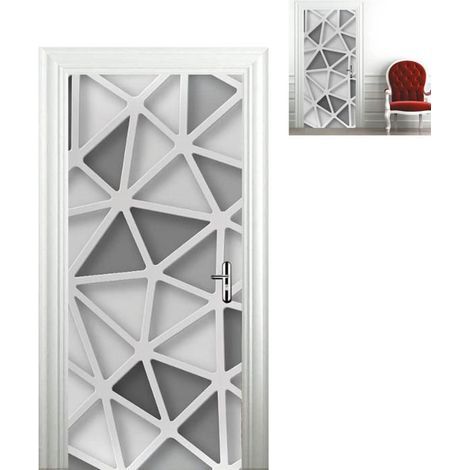 3D Trompe-l'œil Photo Frame Sticker for Wall Decor in Living Room, Kitchen, Bedroom - White Geometric Pattern. (1/5)