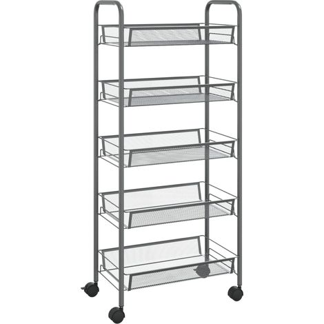 Maison Exclusive - Carrello da Cucina con 5 Ripiani Grigio 46x26x105 cm in Ferro