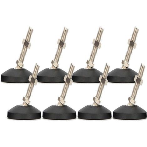 Pied Réglable, Pieds de Nivellement en Acier Inoxydable à Toute épreuve 8 pièces M8 x 30mm Antidérapant Vis de Réglage Angle avec écrou en T pour Meubles (1/5)