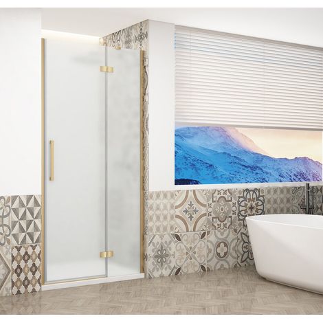 Porte de douche TRINITY GOLD MATT 900 mm, verre mat, droite (1/4)
