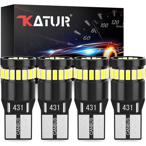 194 Ampoule LED 6000K Blanc 168 2825 W5W T10 Compensé 24-SMD 3014 Chipsets LED Erreur CANBUS pour Plaque de Licence de Voiture en Forme de dôme de Voiture (4pcs, Blanc) (1/5)
