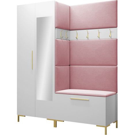 Meuble d'entrée Nomal IX, Manila 09, 196x158x46cm, Disponible, Stratifié, Tissu, Murale, À poser