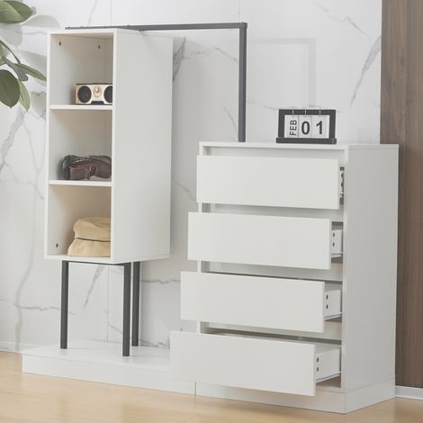 mobile armadio 100x40x135 con cassetti e appendiabiti OKMYHOME (1/5)