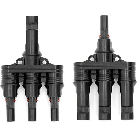 MC-4-Steckverbinder, Stecker/Buchse T-Steckverbinder für Solarmodule MC-4 Parallel-PV-Anschlussclip Stecker Solarenergie-Adapter Separator Koppler Kombinator (M/3F, F/3M) (1/5)