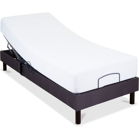 BELLECOUR LITERIE Ensemble ATHENA 70x200 cm Sommier électrique + Matelas Mémoire de forme (1/5)