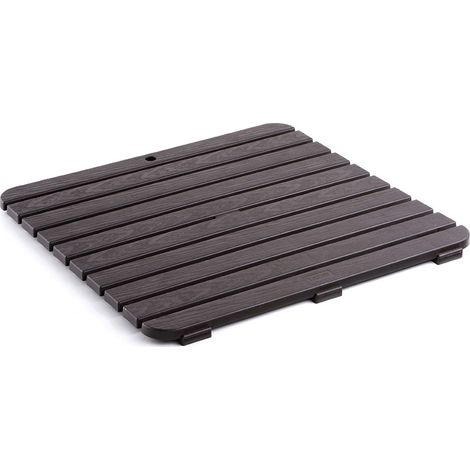 Pedana antiscivolo per doccia 55x55 cm in polipropilene con finitura marrone
