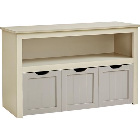 Meuble de Rangement pour Jouets, Étagère pour Enfants, Armoire, Commode, avec 3 Rangements à roulettes, pour Salon, Chambre, Salle de Jeu, 30 x 102 x 60 cm, Beige Sable LHS380K01 (1/5)