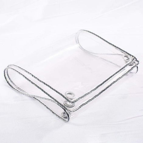 Bâche Transparente PVC 420g/m² avec Œillets, 2.4X4m (1/5)