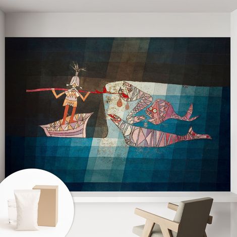 Carta Da Parati - Mural - Con Sala Da Pranzo - Camera Da Letto - Cameretta - Con Colla Gratuita Pescatore cacciatore 152x104 cm (1/5)