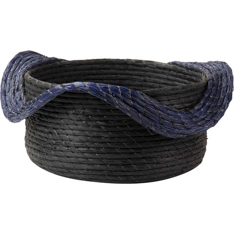 Panier en fibre naturelle noire 60 x 60 x 37 cm
