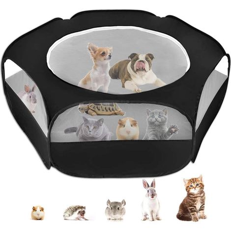 Parc anti-fugue pour petits animaux, barrière pliable et respirante pour chats et chiens, sûr et confortable (1/4)