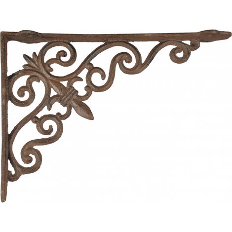 Crochet étagère antique en fonte - L 27,5 x l 4,9 x H 19,9 cm - Marron foncé - Livraison gratuite