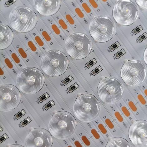 Bi-color, diffuse-reflective flexible LED strip, 24V, 48 LEDs
