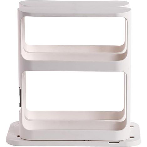 Étagère de rangement coulissante et pivotante pour épices, avec 2 étagères doubles pour ranger les pots d'assaisonnement et les cosmétiques. (1/5)