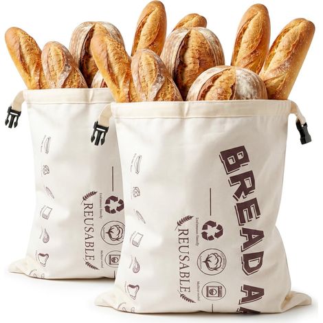 Juego de bolsas para pan de masa madre casero: 2 bolsas reutilizables para conservar la frescura (material TPU). (1/5)