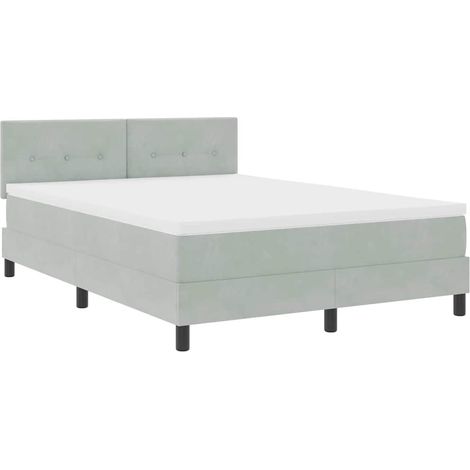 Maison Exclusive - Lit à ressort LED avec matelas Gris clair 160 x 200 cm Velours