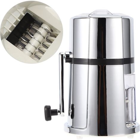 Broyeur à glace manuel portable pour usage commercial et domestique, avec lame en acier inoxydable. (1/5)