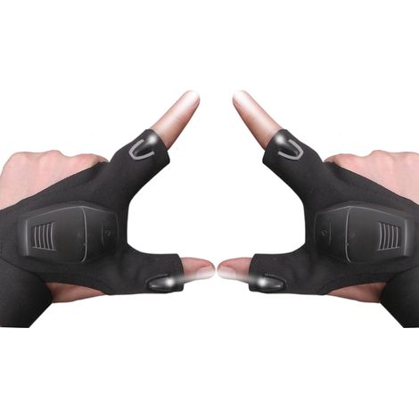 Gants lumineux LED à piles pour pêche nocturne, réparation, camping, outil d'éclairage extérieur, cadeau de Noël (1/5)