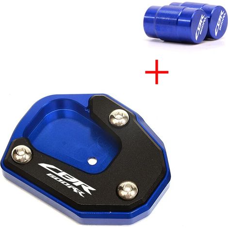 (Bleu A) Compatible avec HONDA CBR600RR CBR 600RR 2007-2022 2021 2020 Bouchon de valve et béquille latérale, extension de béquille, plaque de support maxpower (1/4)